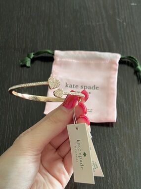 kate spade rose gold Heart Crystal Bangle